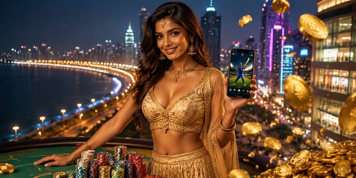 Marine Drive in Mumbai with cricket and betting advertisement